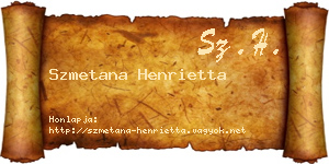Szmetana Henrietta névjegykártya